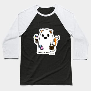 Cute little fox ghost with ice cream Baseball T-Shirt